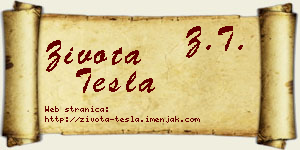 Života Tesla vizit kartica